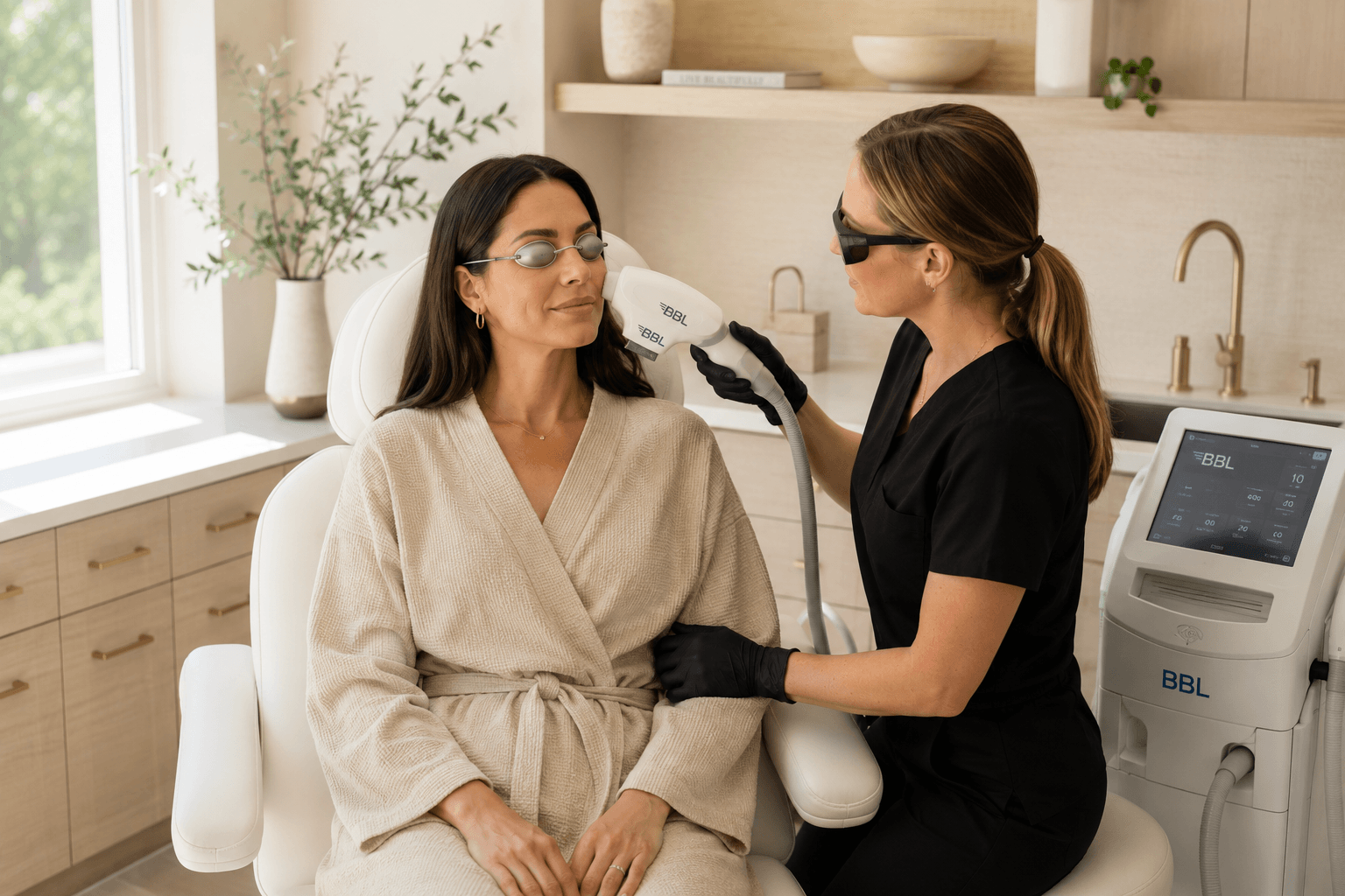 2026 06 skincareinstitutenet img bbl laser skin rejuvenation treatment v1 skin care institute - broadband light laser facial treatment being performed at a med spa