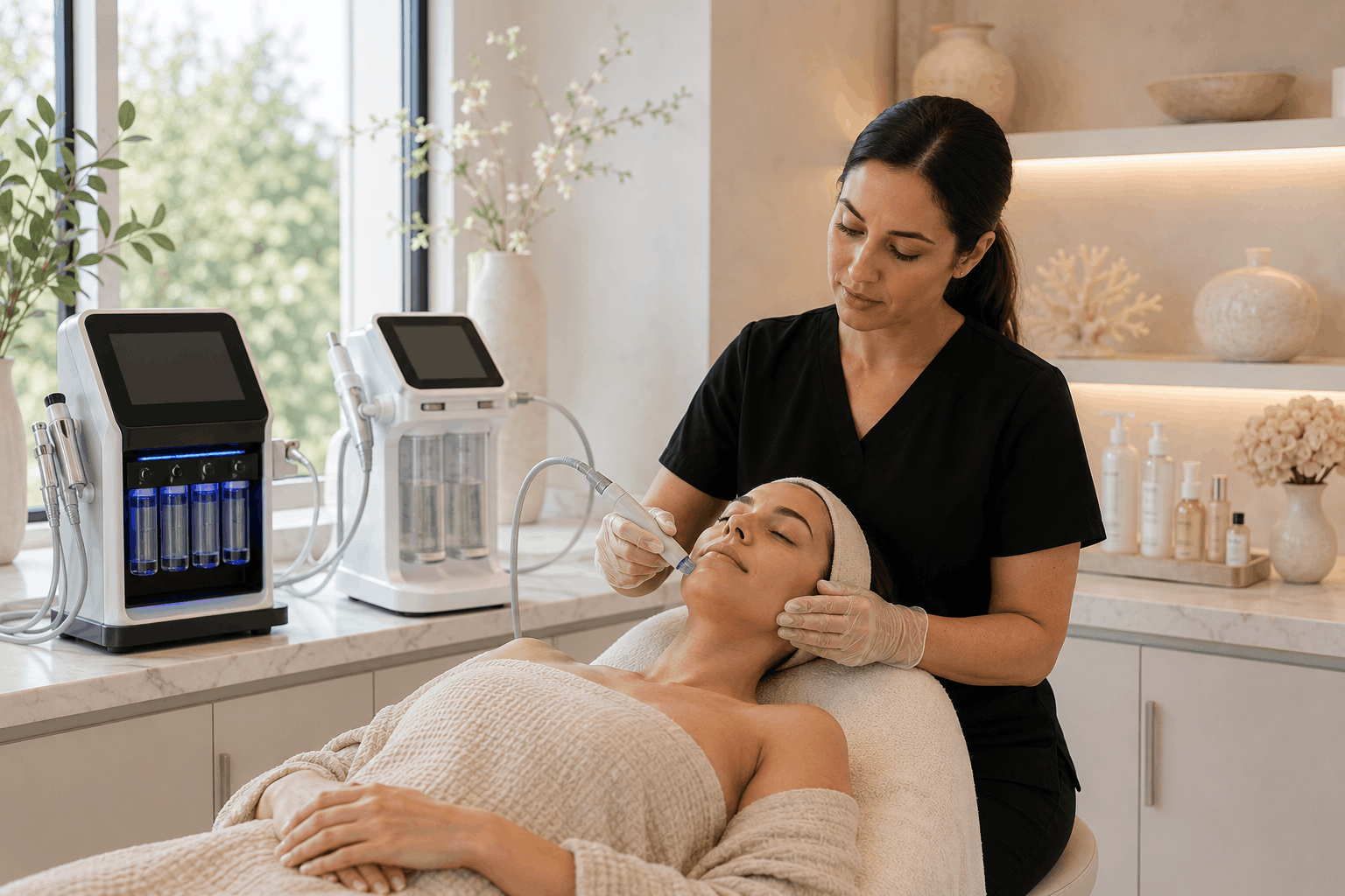 hydrafacial vs diamond glow facial treatment session