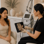 Laser hair removal consultation with provider