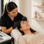 Lash lift vs lash extensions treatment performed by an aesthetic professional.