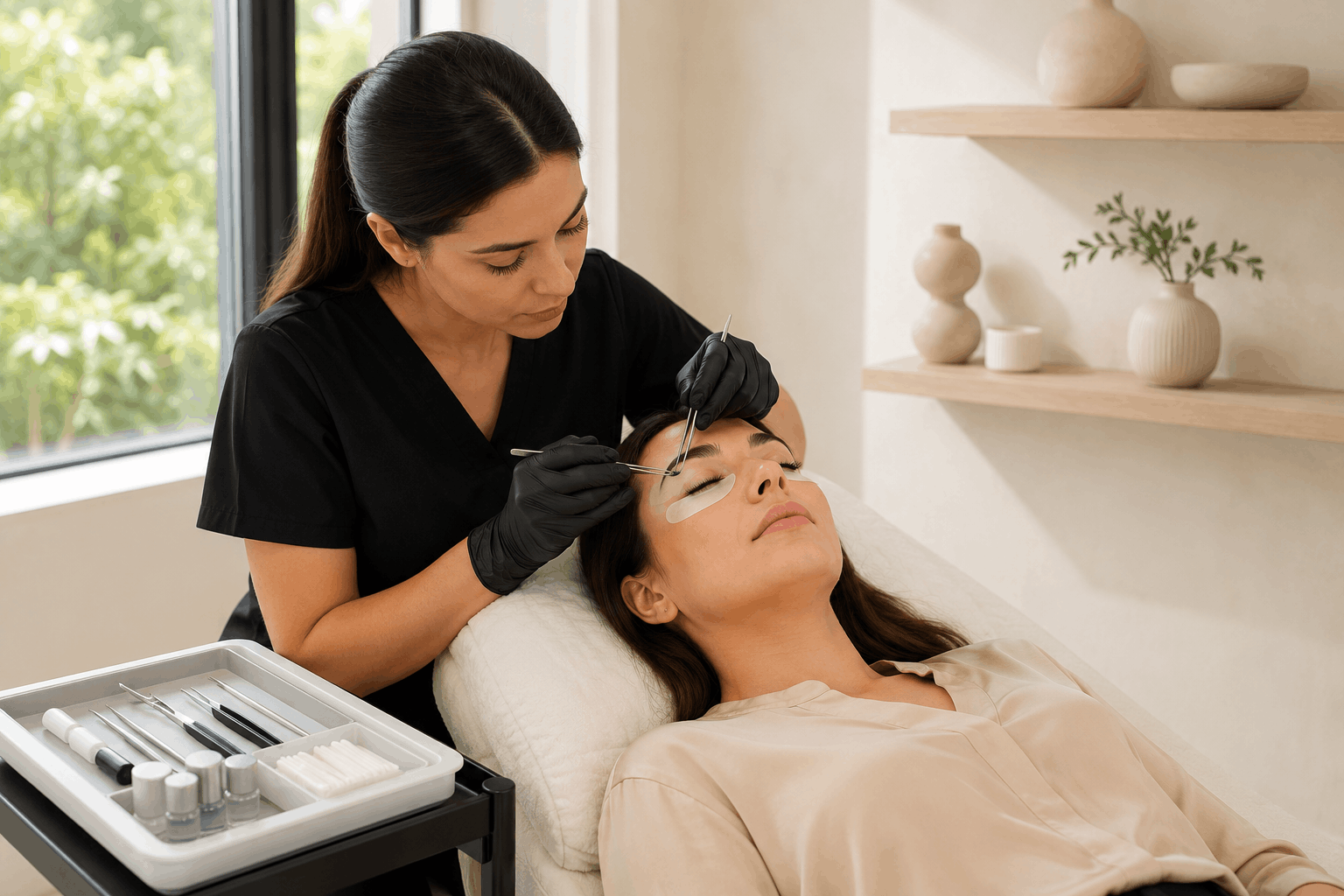 2026 08 skincareinstitutenet gmb post images lash lift vs lash extensions which option is better for your lifestyle v1 skin care institute - lash lift vs lash extensions treatment performed by an aesthetic professional.