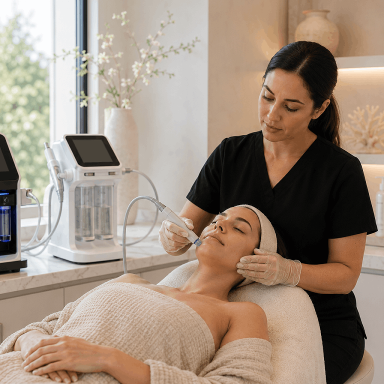 Hydrafacial vs Diamond Glow facial treatment session