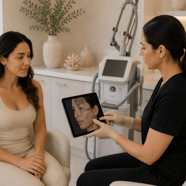 Laser hair removal consultation with provider