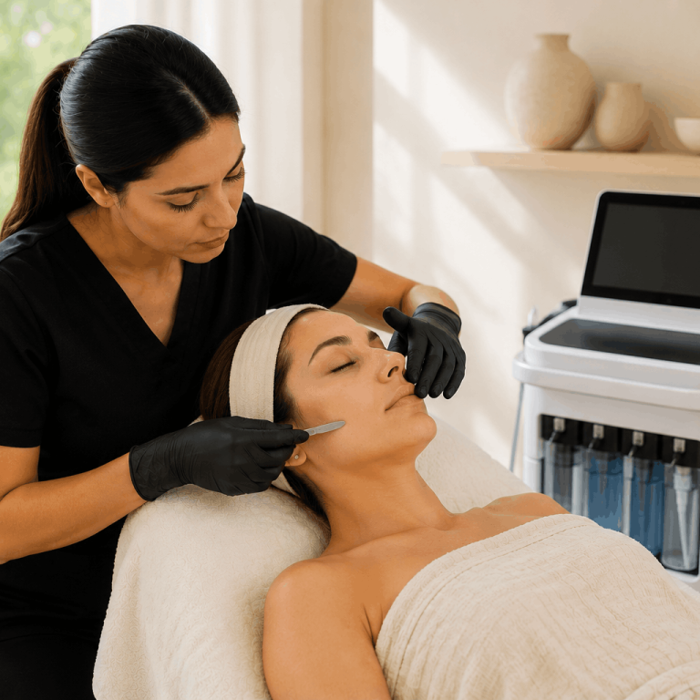 Best facial for dull skin without downtime with SCI Signature Facial treatment.