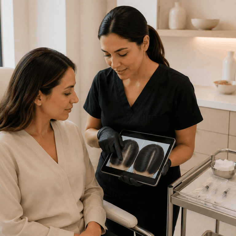 First six months of PRP hair restoration consultation.